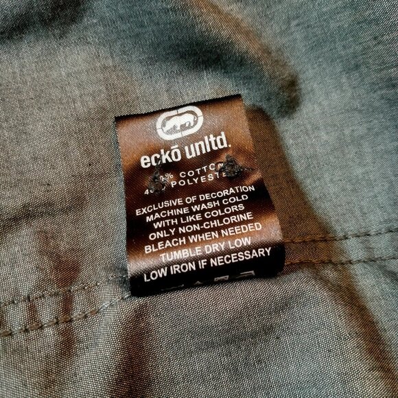 Vintage Y2K Ecko Unltd Shirt 2XL Gray All Over Print Logo Spellout Streetwear - Picture 5 of 13